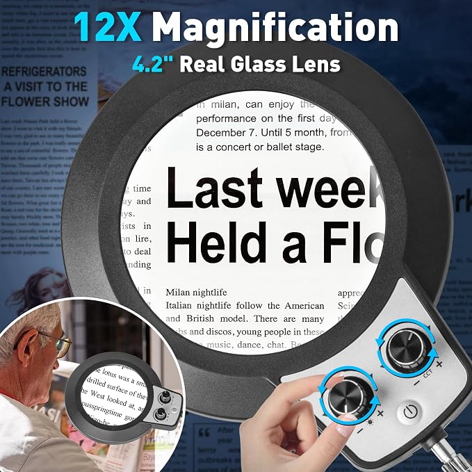 KIRKAS 12X Magnifying Glass