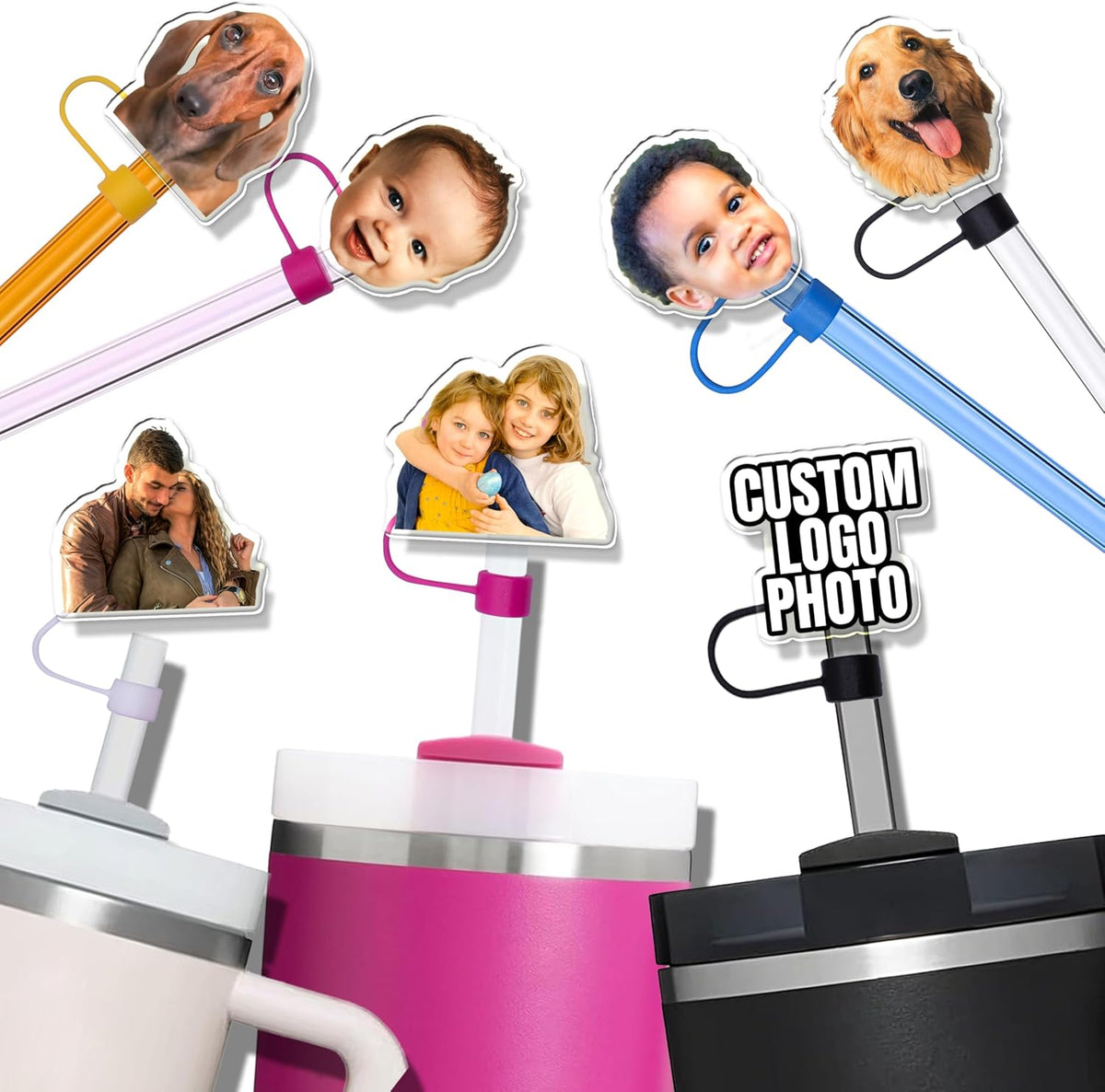 Skiennix Custom Straw Topper - Personalized Silicone Straw for Stanley Cup 30 & 40 Oz Tumblers