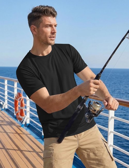 KEFITEVD Men's UPF 50+ Rash Guard T-Shirt - Quick Dry Sun Protection Athletic Tee