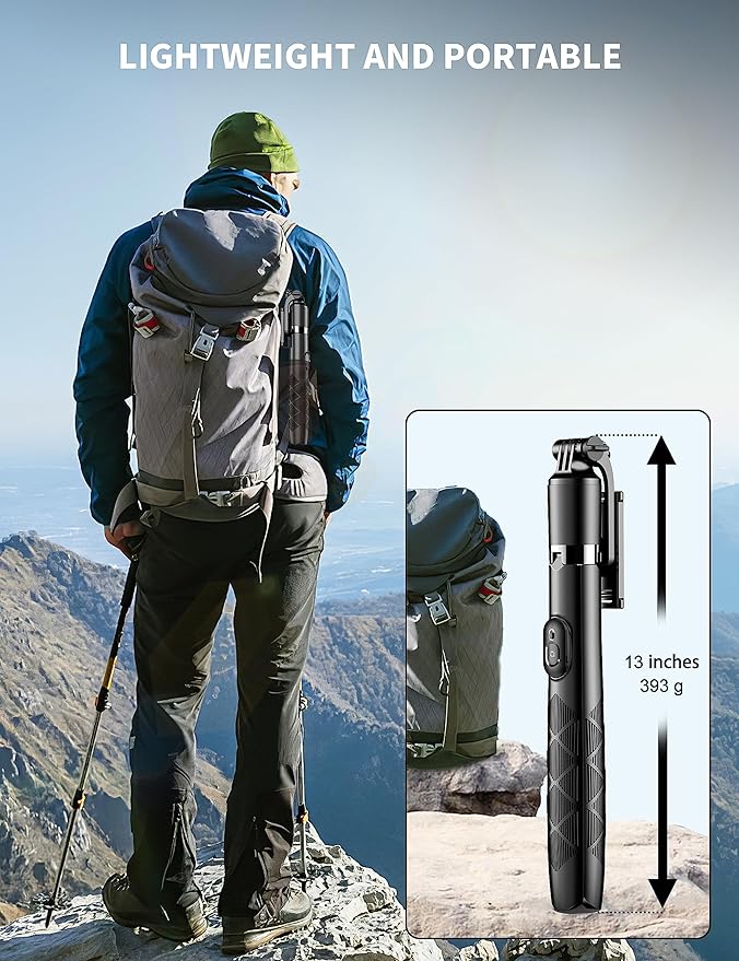 71" Phone Tripod & Selfie Stick, All in One Extendable Cell Phone Tripod