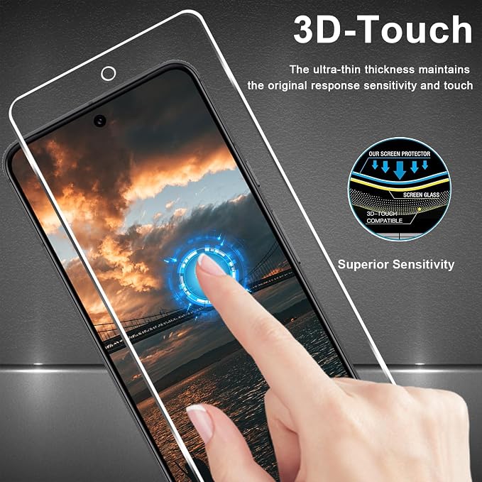 Pixel 8 Screen Protector + Camera Lens Protector, 9H Tempered Glass,