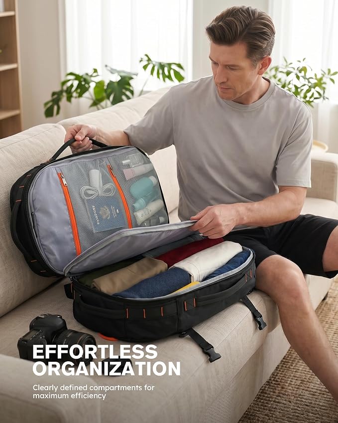 Tolaccea Travel Backpack for Men Women, 40L-50L Carry On Backpack