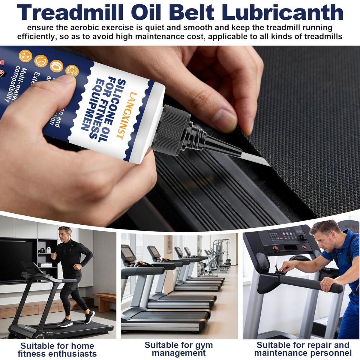 Skiennix Treadmill Belt Lubricant - 200ml 100% Silicone High-Temperature Formula | Reduces Friction & Noise