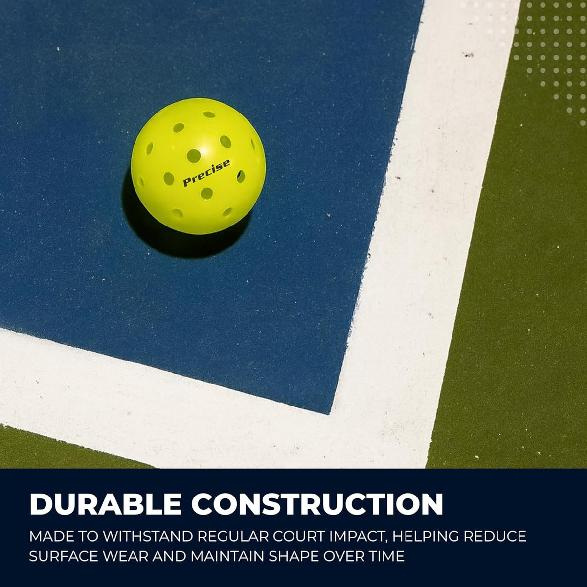 PRECISE Pickleball Balls - USAPA Approved Outdoor A 40 Model with 40 Holes - Durable Flight Design