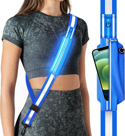 Fokia Kunbio LED Reflective Belt - Night Safety Gear for Runners & Walkers | Light-Up Design