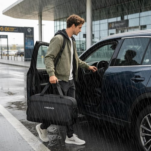 HEAD Waterproof Duffel Bag - Large Lightweight Gym Bag for Men | Durable Sports Duffle for Travel, Black