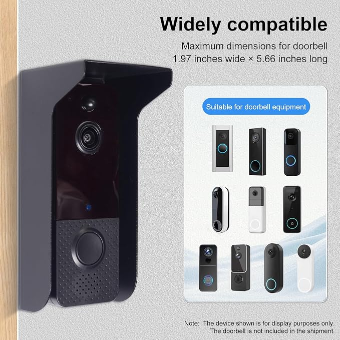 Metal Doorbell Cover Weatherproof, Doorbell Rain Cover, Anti Glare Sun Shade