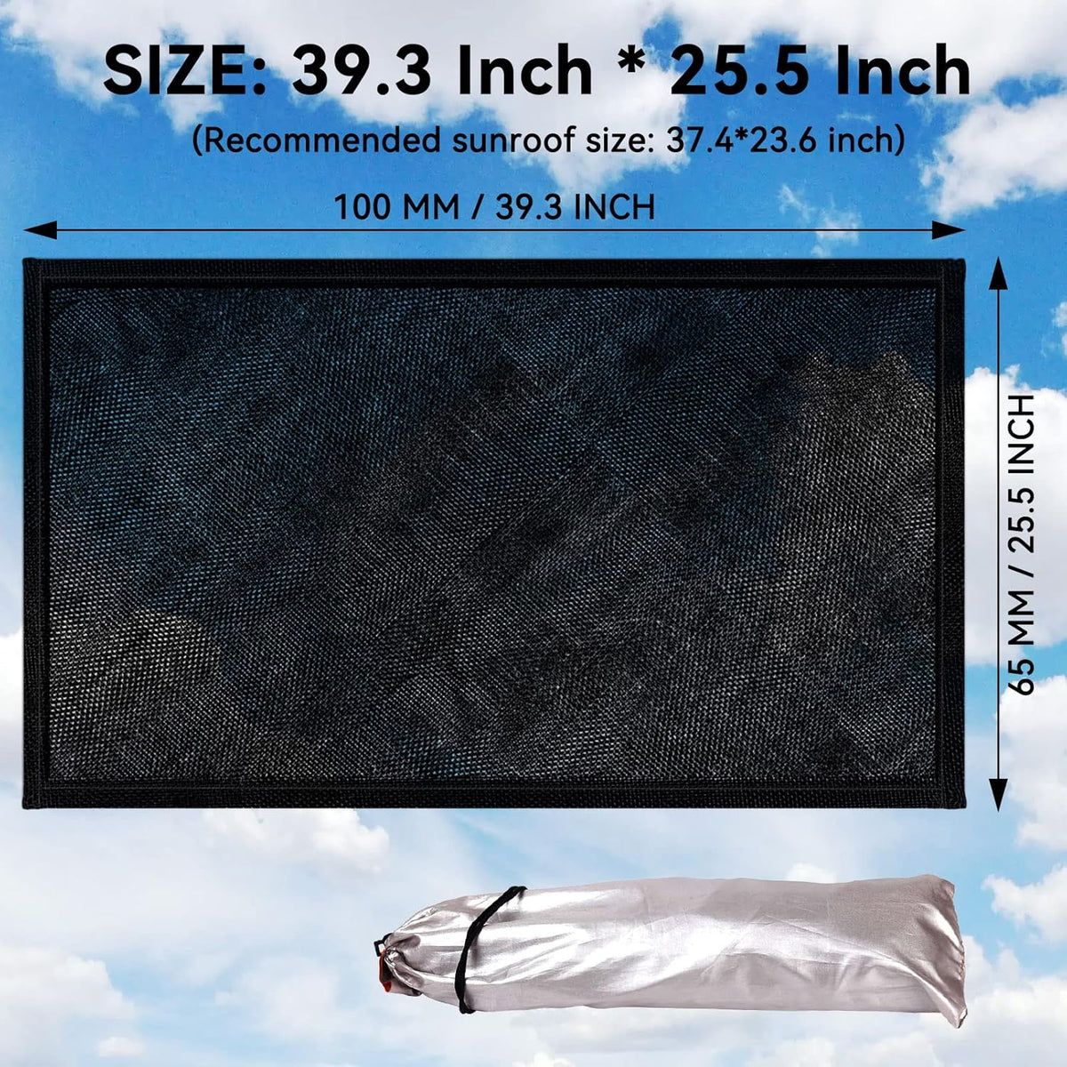 Magnetic Sunroof Sunshade Mesh Screen for Car Camping Essentials,UV Protection Screen for Moonroof & Side Windows,Quick Install,Breathable Roof Cover Fits SUV, Truck Van Sleeping Overnight