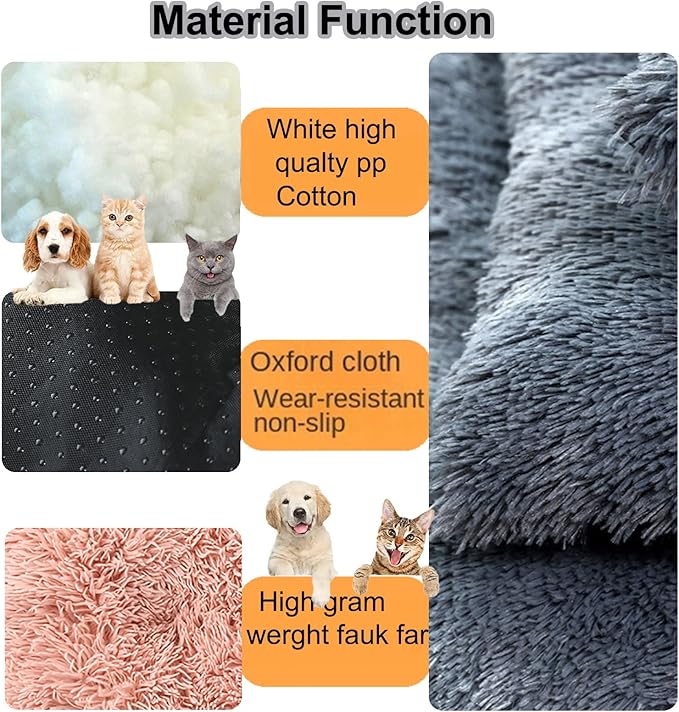 Dog Crate Mat, Dog Bed for Large Dogs, Comfy Fluffy Kennel Pad Anti-Slip for Dog beds & Furniture, Quilted Dog Bed for Pets for Medium/Small Dogs Cats (Color : Pink 2, Size : 43x29)