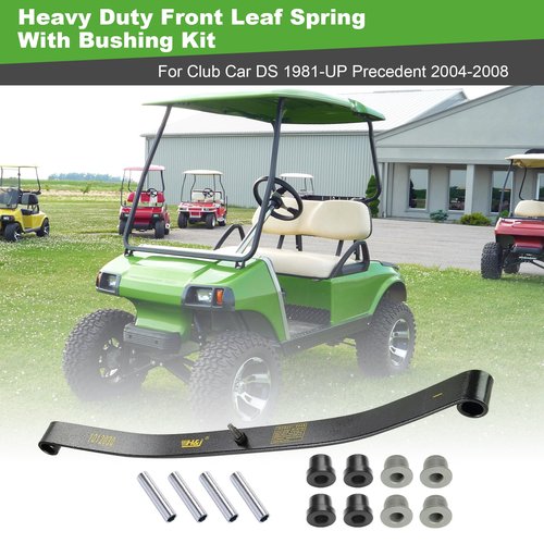 10L0L Golf Cart Heavy Duty Front Leaf Spring Kit with Bushings & Sleeves Compatible with Club Car DS 1981-up & Precedent 2004-2008, OEM# 1012030 1012322 1013867 1015108