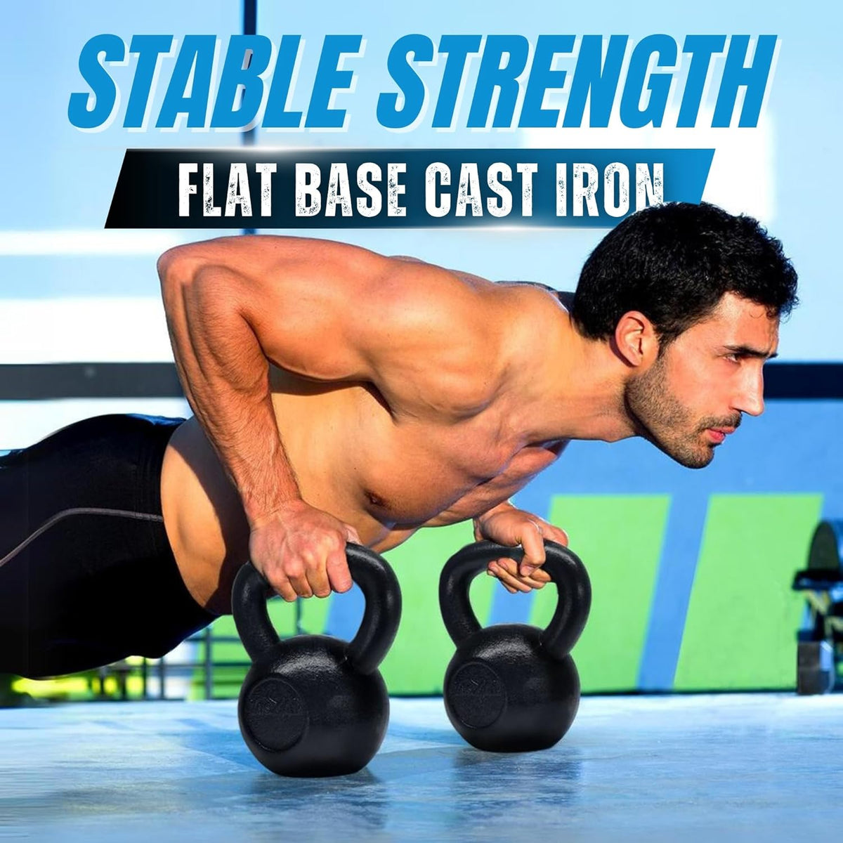 Yes4All Cast Iron Kettlebell Set | Strength Training for Full Body Workout | 5-80 Lbs (Single & Set of 2)
