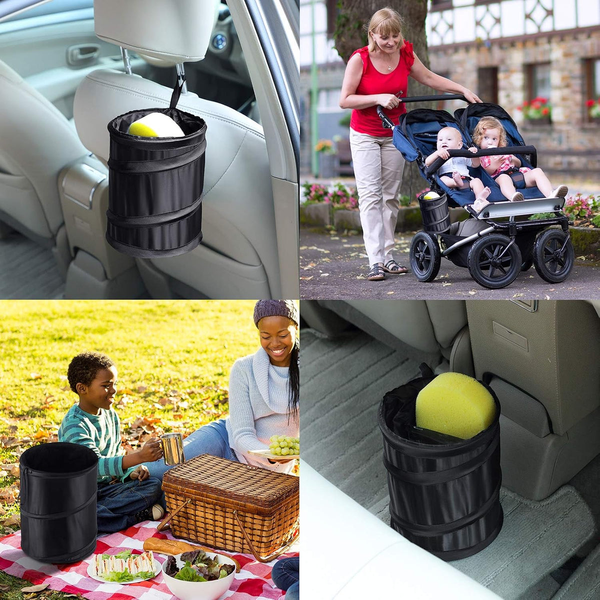 BBTO Collapsible Trash Can, Pop up Car Trash Can, Waterproof