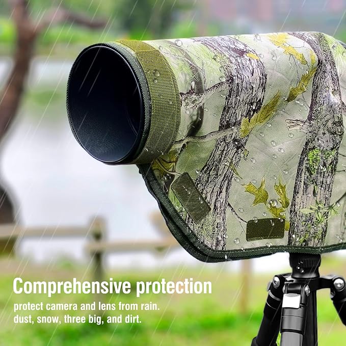 Camera Rain Cover with Openable Viewing Window & Strap Mountable Design