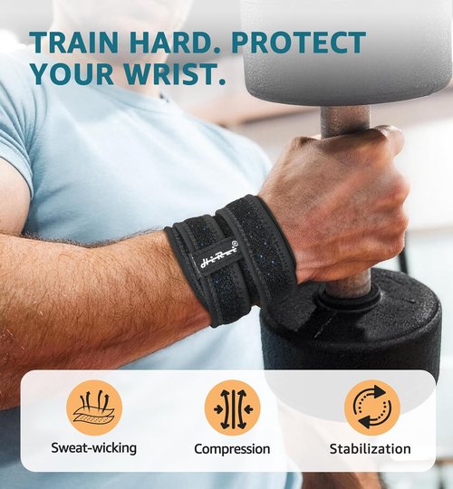 HiRui Wrist Brace - Adjustable Support for TFCC Tears & Carpal Tunnel Relief | One Size, Black