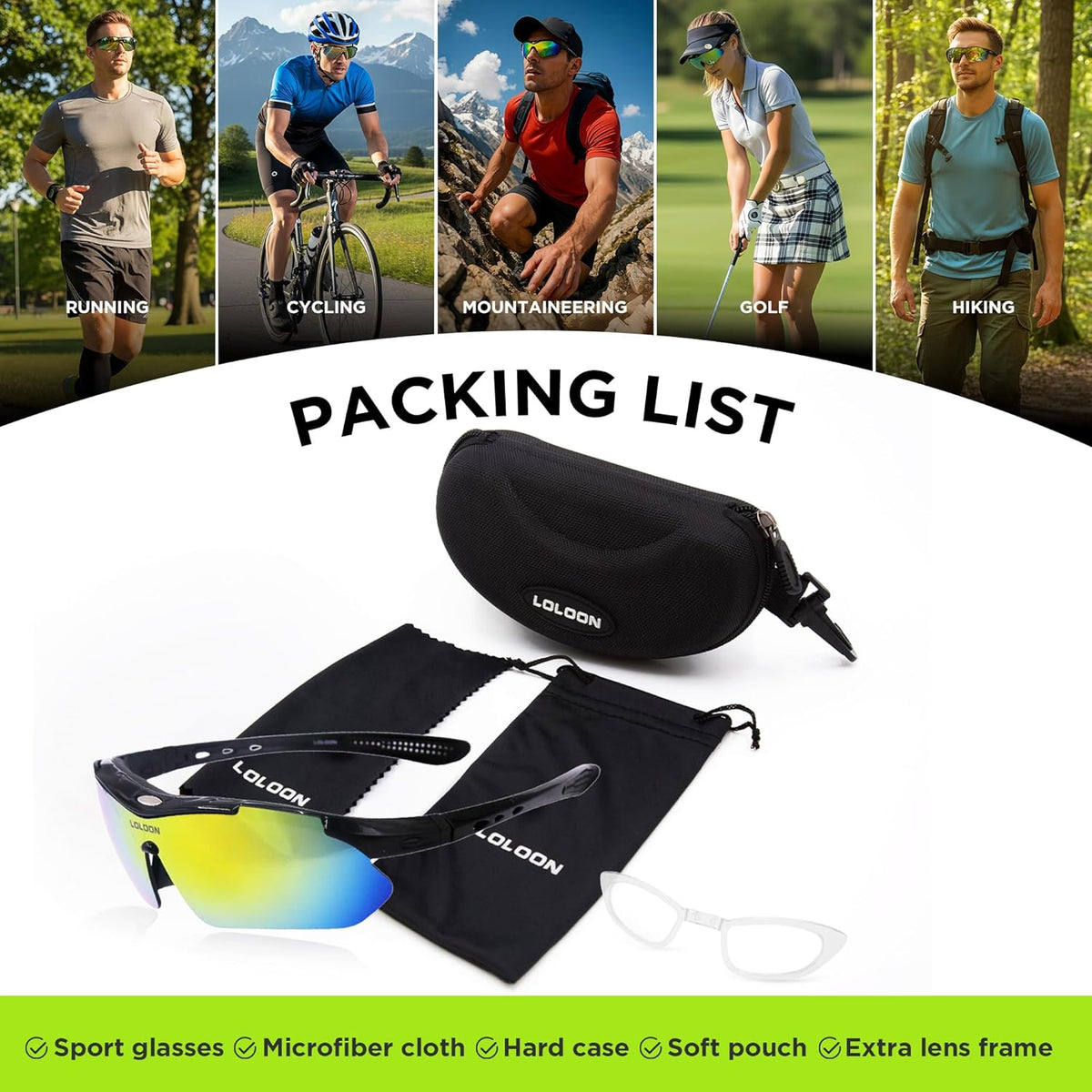 Skiennix Cycling Sunglasses - Wrap Around Sports Eyewear for Men, Women & Youth | Ideal for Running, Climbing & More
