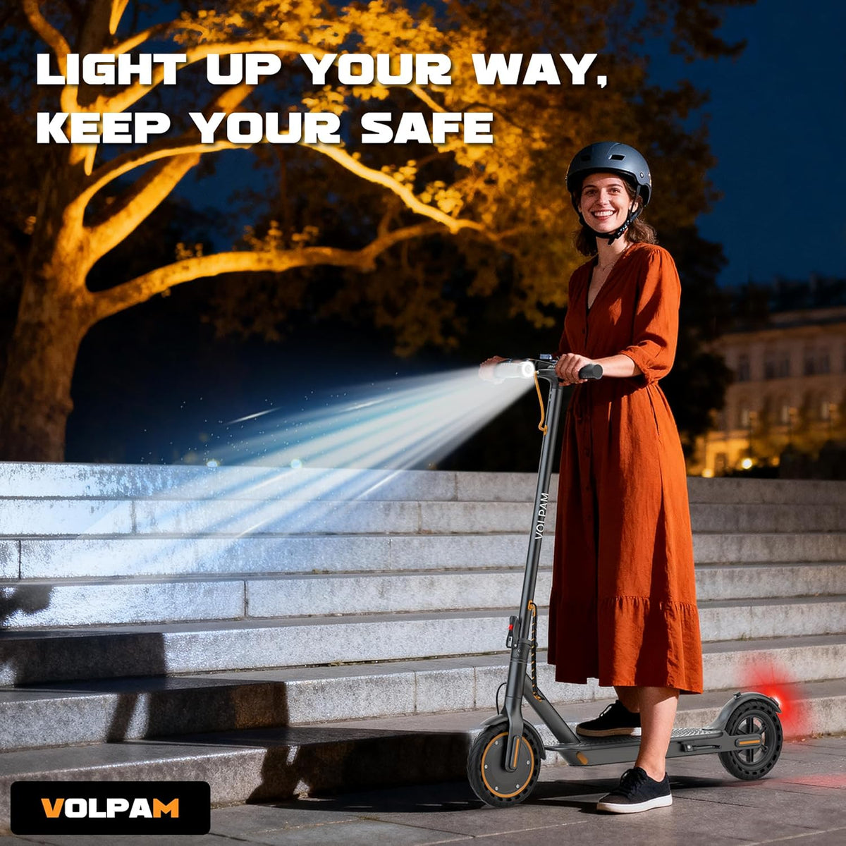 VOLPAM Electric Scooter - Powerful 350W/500W Motor, 8.5"/10" Solid Tires, Up to 22 MPH, 32 Miles Max Range