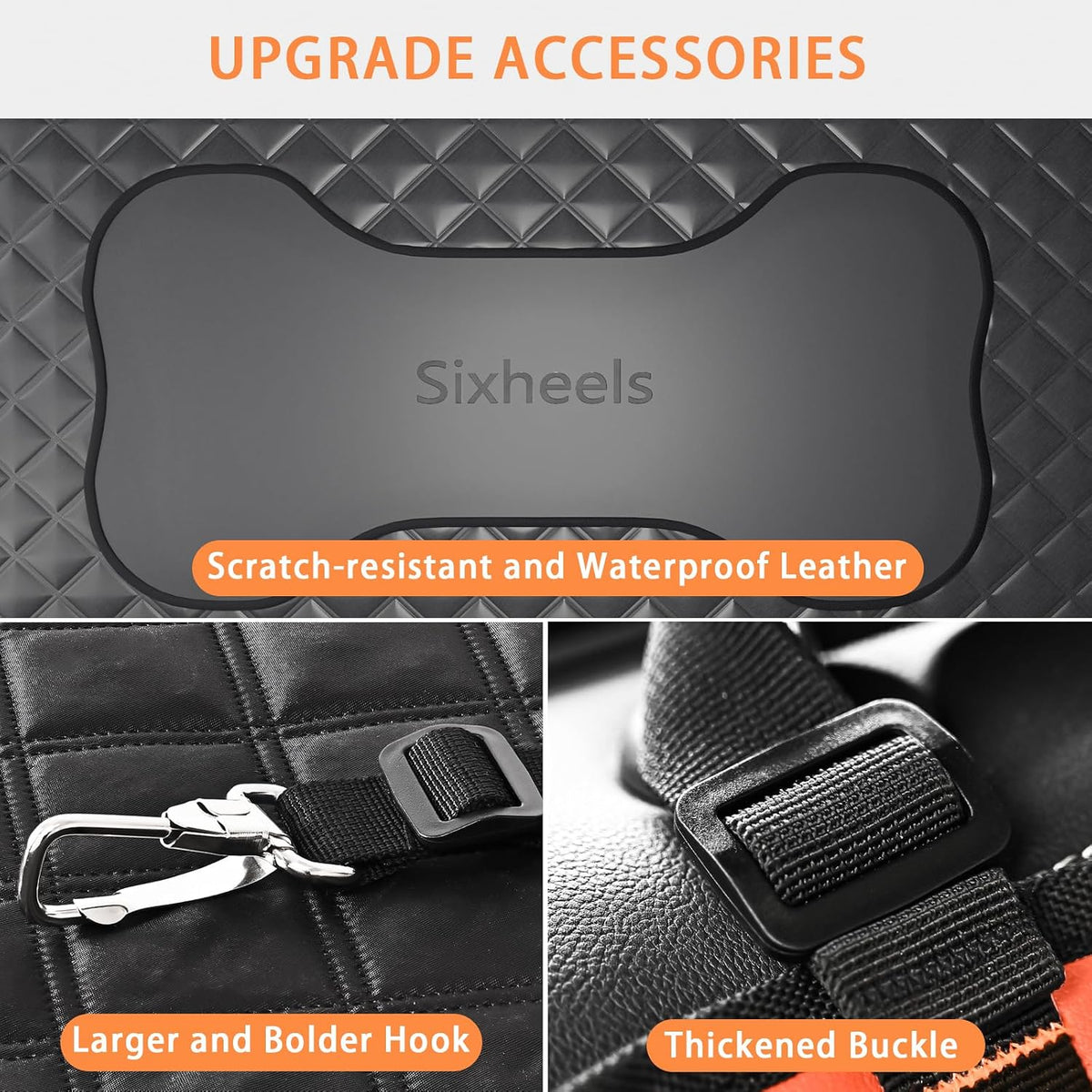 Truck Dog Seat Cover Back Seat Protector, Large Space Backseat Extender with Soft Inflatable Cushion Comfortable Dog Hammock, Waterproof Dogs Bed Rear Travel Accessories for Truck