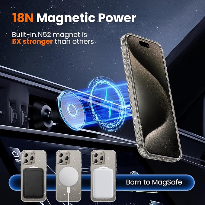 toushion 3 in 1 for iPhone 15 Pro Max Case Clear