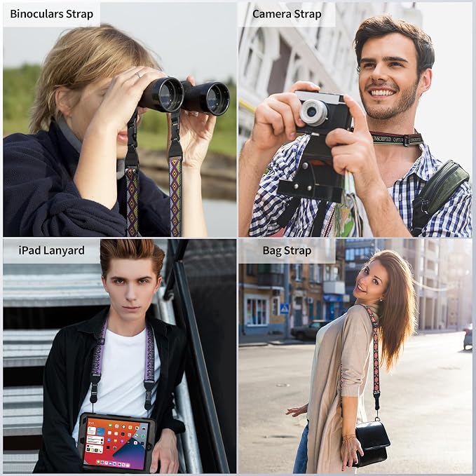 FIEIL Red Floral Shoulder Strap, Adjustable Camera Strap