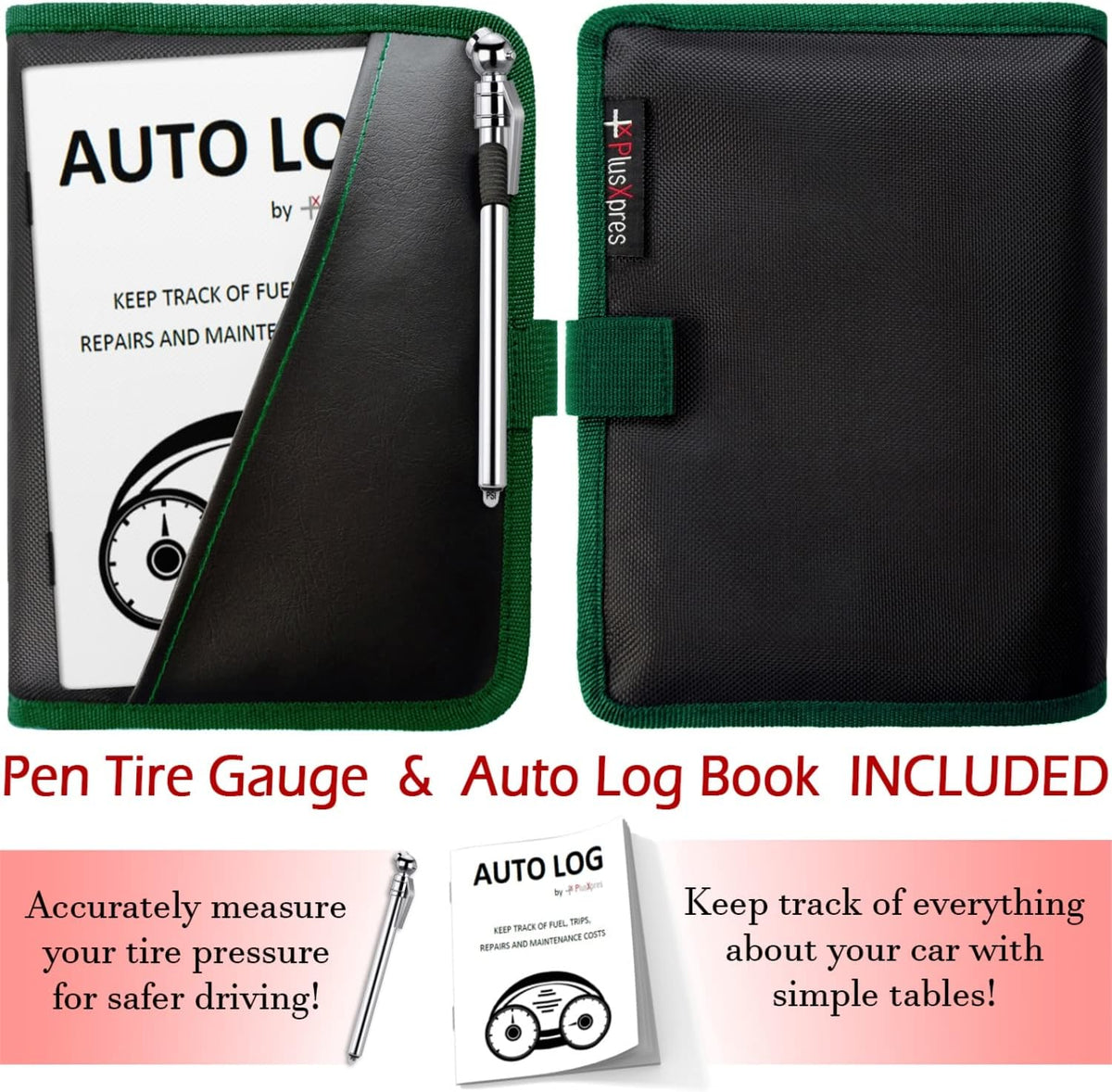 PlusXpres Glove Box Compartment Organizer - Car Document Holder - Green