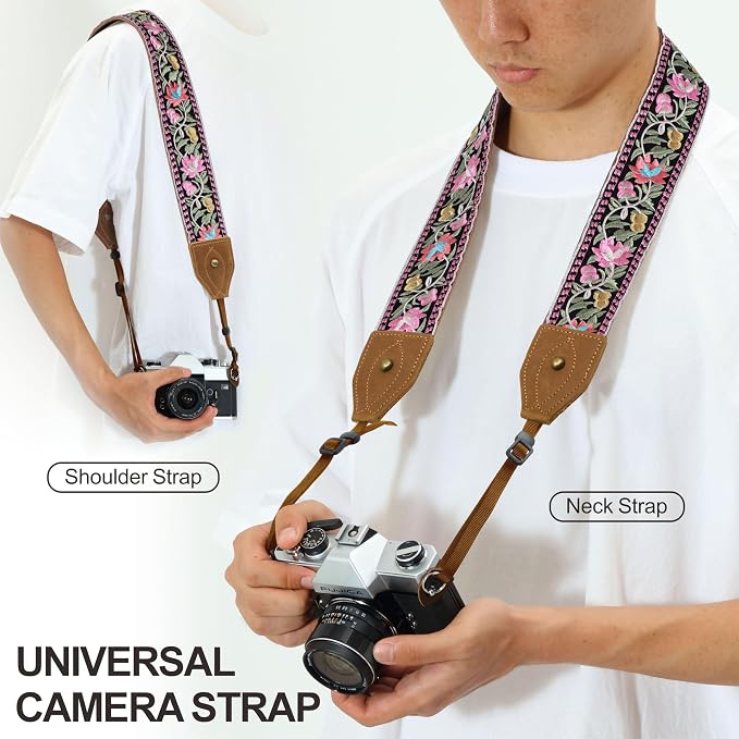 Padwa Lifestyle 2" Wide Classic Crazy Horse Art Cowhide Head Cotton Camera