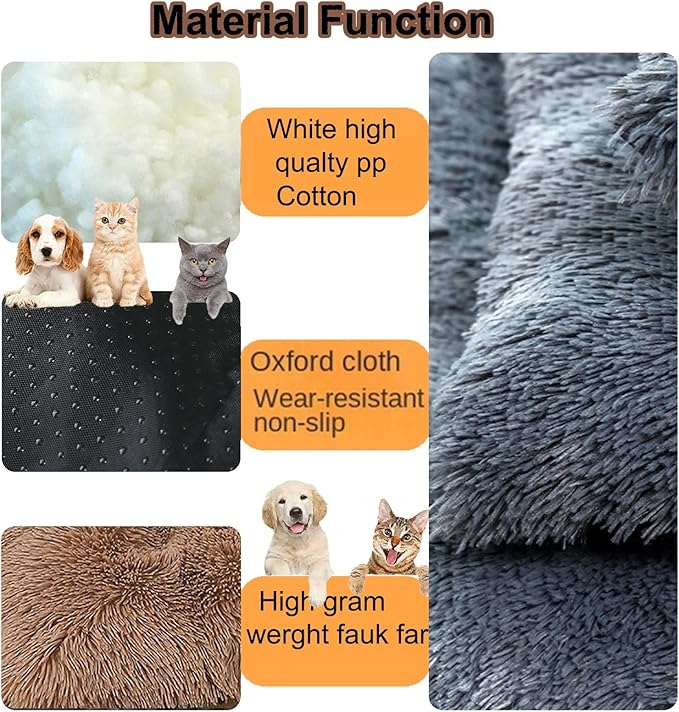 Dog Crate Mat, Dog Bed for Large Dogs, Comfy Fluffy Kennel Pad Anti-Slip for Dog beds & Furniture, Quilted Dog Bed for Pets for Medium/Small Dogs Cats (Color : Khaki, Size : 20x14.9)