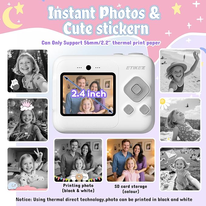 Kids Camera, 1080P Instant Digital Print Camera