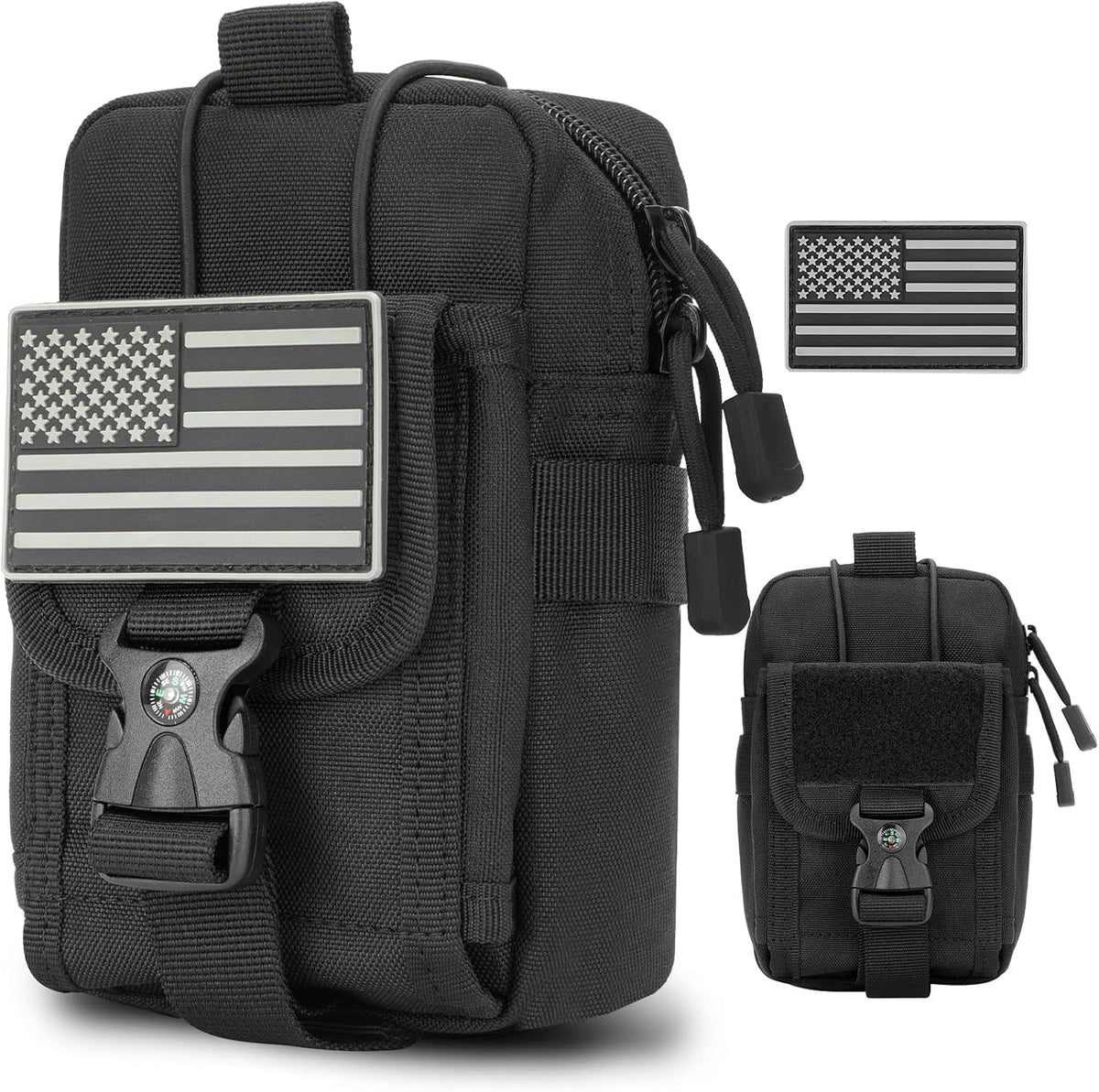 LEPHYON Tactical Molle Pouches, EDC Utility Pouch with Radio Holster