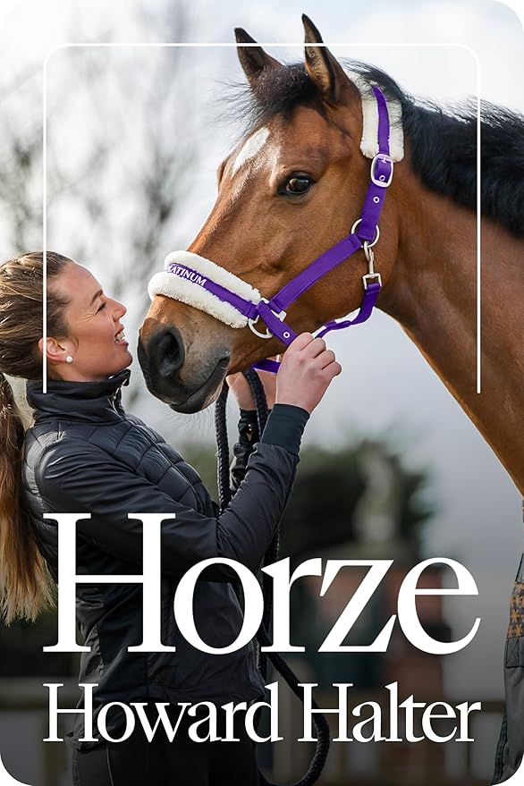 HORZE Howard Soft Fleece Padded Adjustable Polyester Horse Halter - Purple - Pony
