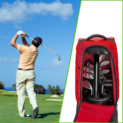 Dreamillo Golf Travel Bag Support Pole – Adjustable 27"–56" Telescopic Alloy Steel Support Rod with Protective Cap for Golf Club Travel Protection