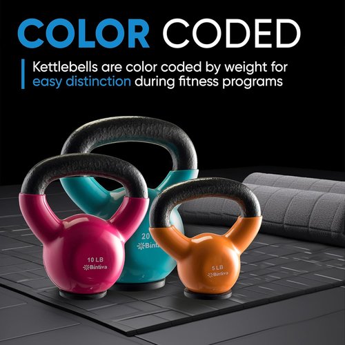 Kettlebell Sets by Professional Grade - Durable Cast Iron Strength Training Weights for Home Workouts | Ideal for Men & Women