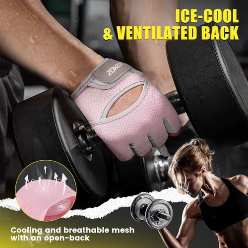 HOZMOZ Weight Lifting Gloves - Thick Padded Gym Gloves with Full Palm Protection & Grip for Men and Women