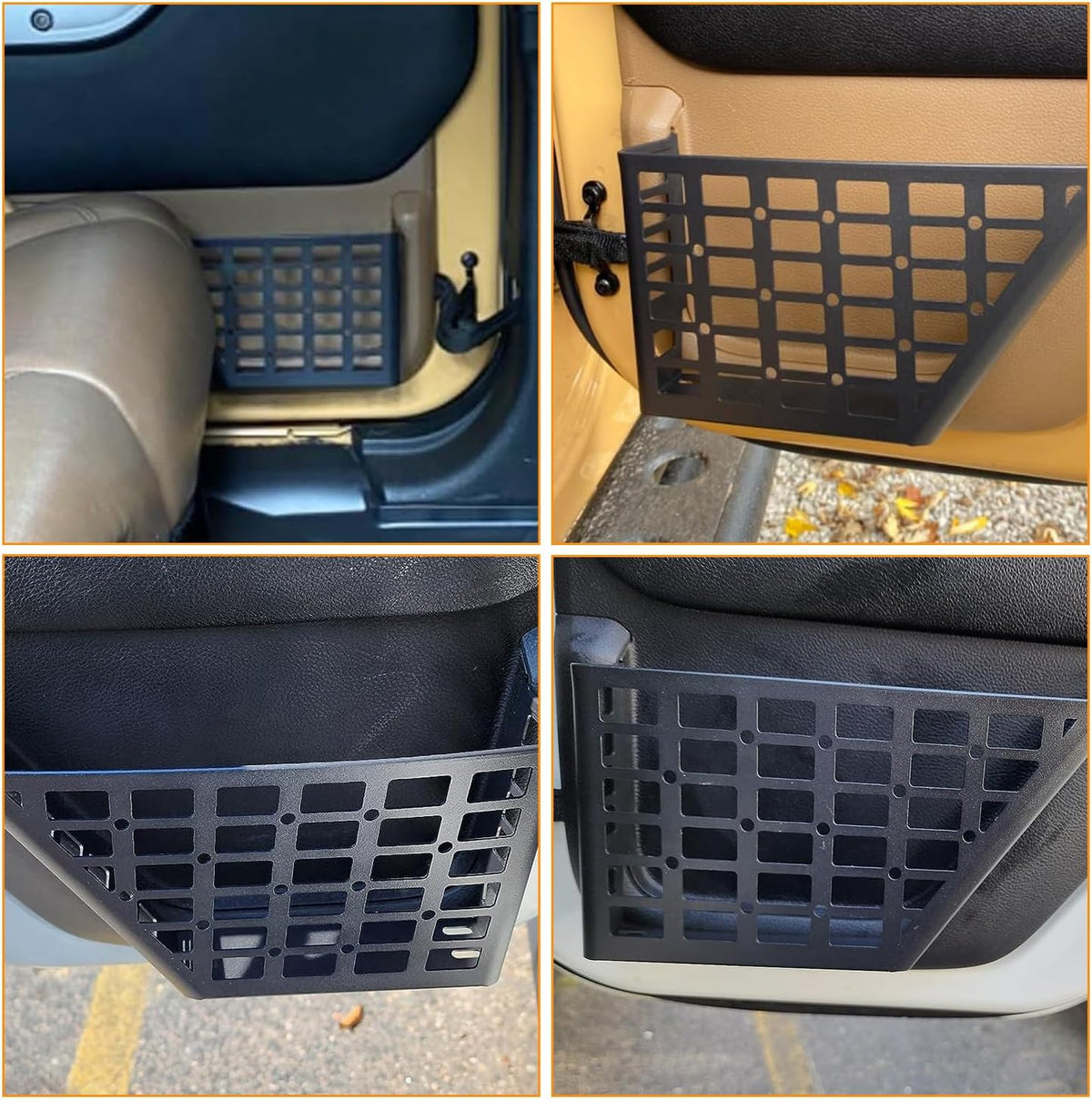 Aluminum Rear Door Storage Pockets, 1 Pair Door Side Insert Organizer Boxes