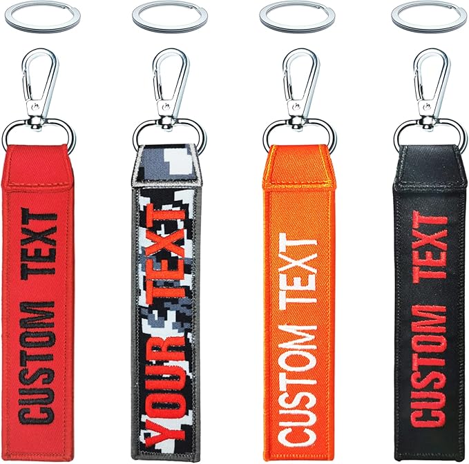 Custom Luggage Tags, Custom Personalized Luggage tag Name, Embroidery Key Ring Accessories for Car, Luggage, Crate,Gear