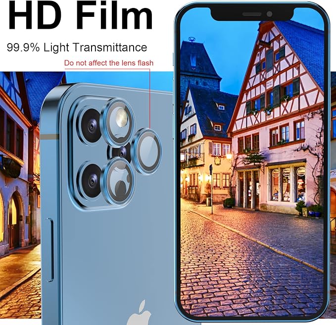YWXTW Aluminum Alloy Tempered Glass Camera Circle Cover