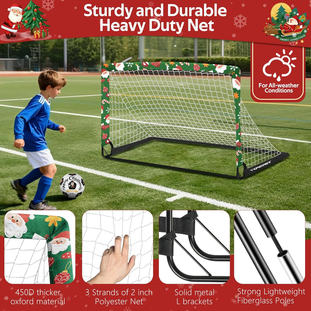 Skiennix Kids Soccer Goals - Portable 4' x 3' Backyard Training Set with Soccer Ball & Net