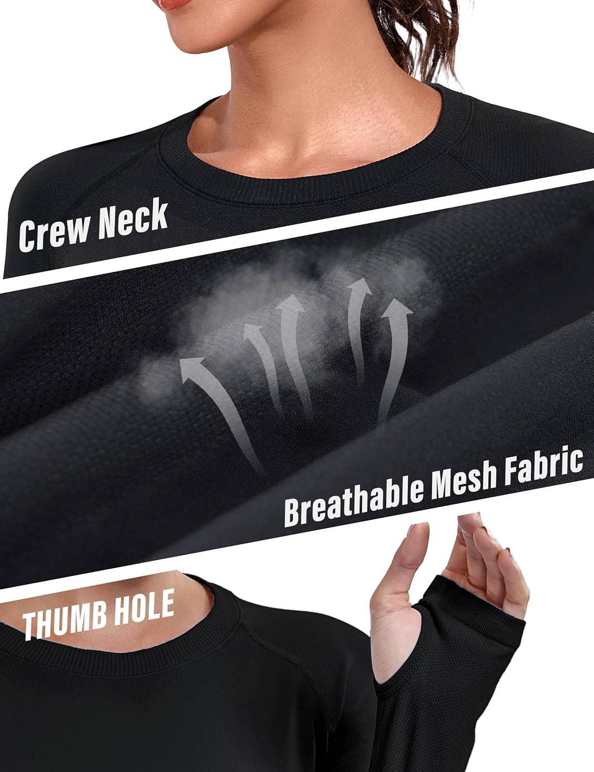 WANAYOU Long Sleeve Workout Tops - 2 Pack Compression Athletic Shirts for Gym & Yoga | Quick Dry, Seamless