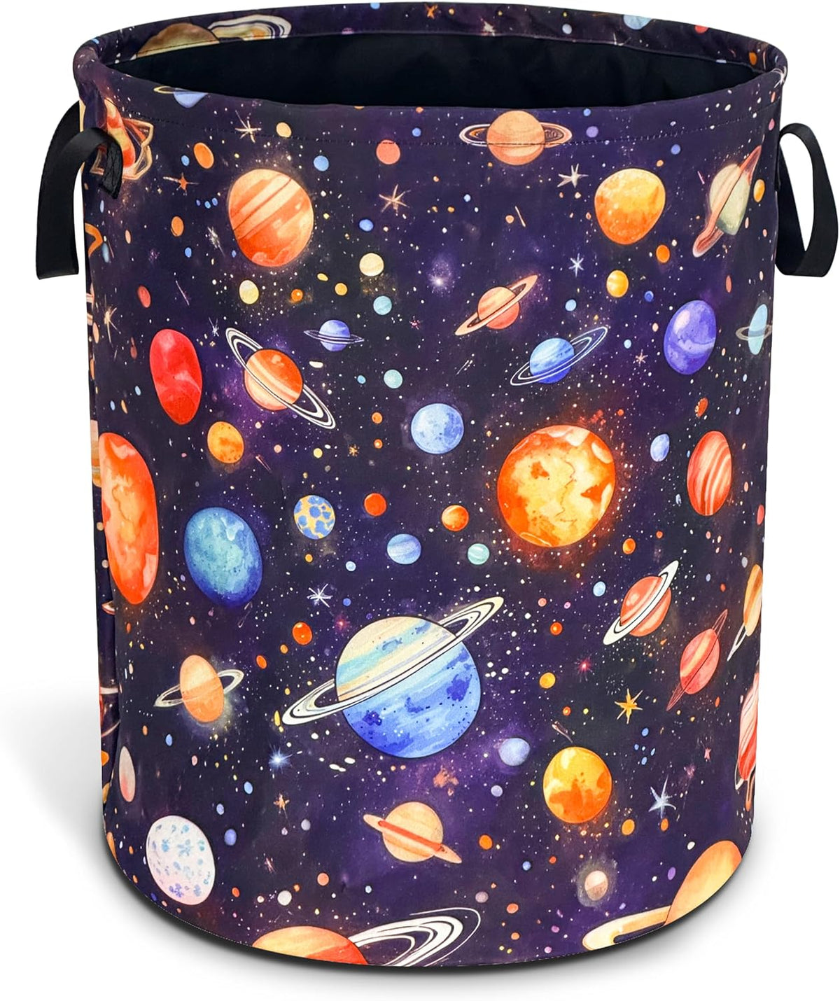 Planet Galaxy Laundry Basket Foldable Waterproof Hamper 18.9 x 16.5 Inch