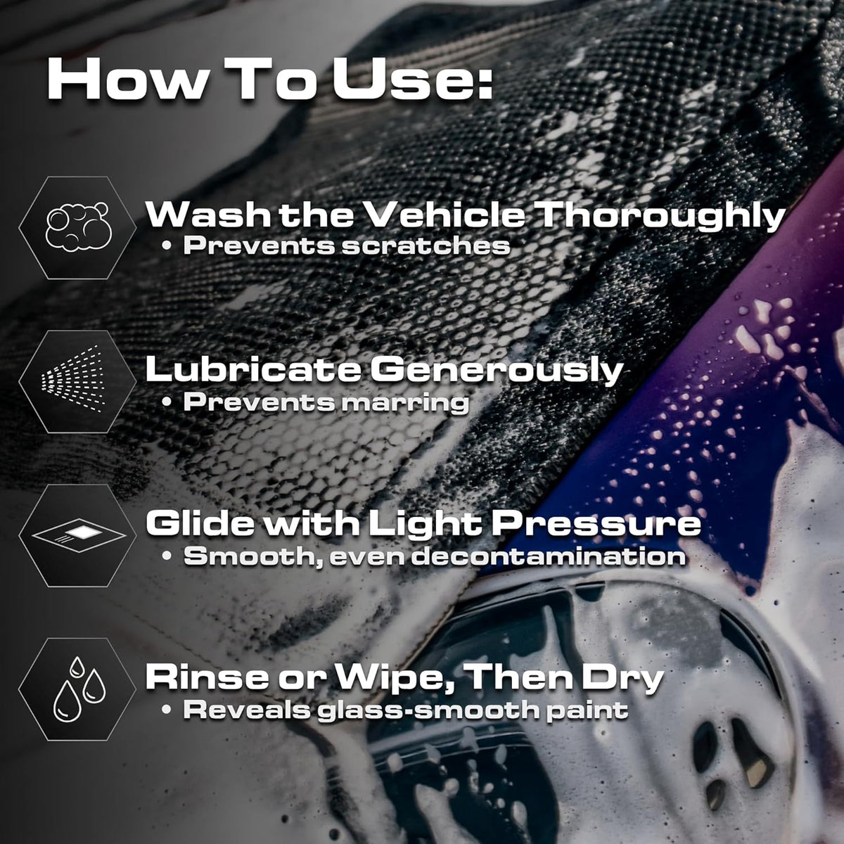 Blackline Clay Towel - Auto Detailing Synthetic Clay Towel - Decontaminate Paint and Glass for Smooth Washing - Great and Effective for Car, Truck, SUV - 12" x 12"