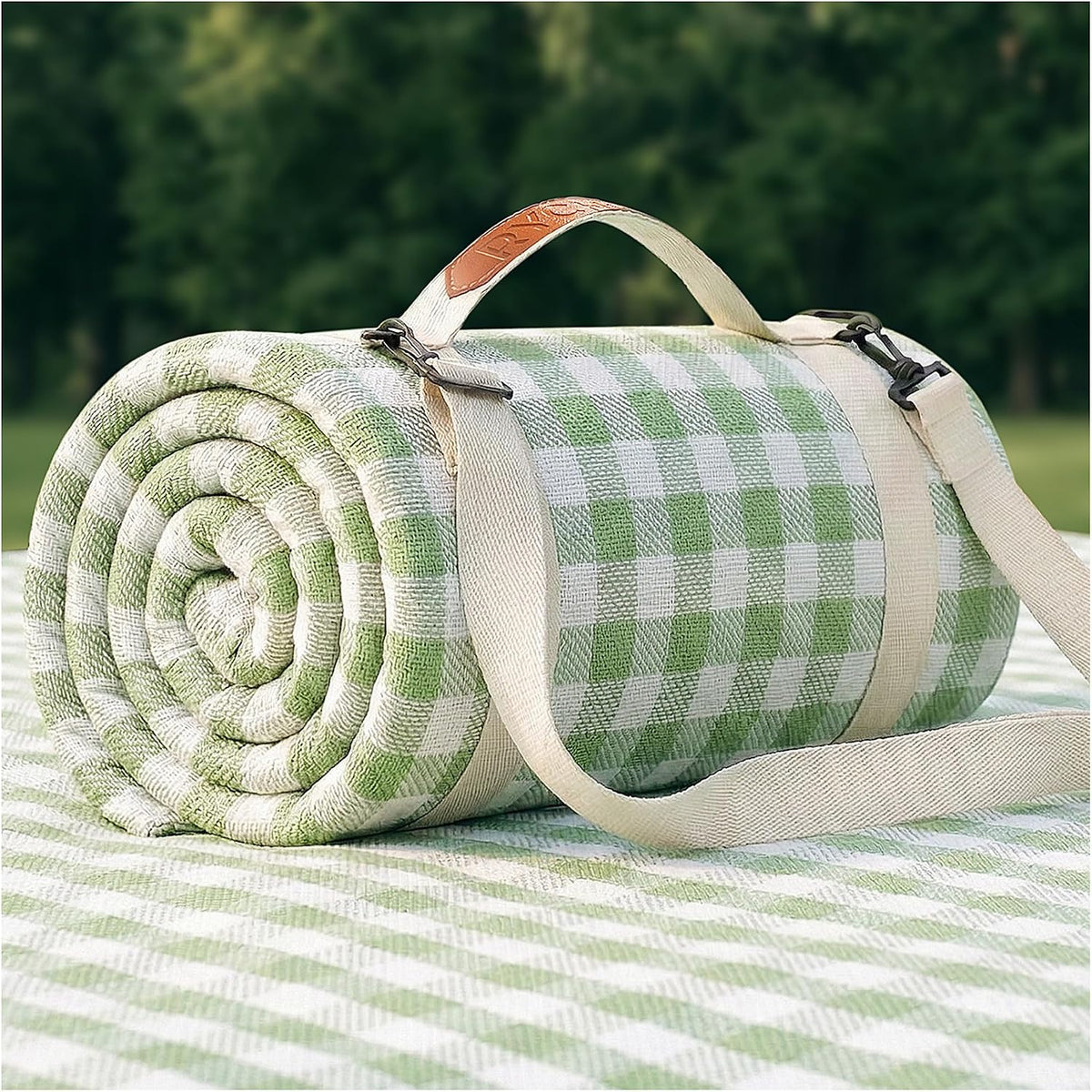 RYCHIC Waterproof Picnic Blanket Beach Outdoor Camping Mat Rug Extra Large Foldable Cute Big Travel Essential Accessories Gift Park Patio Lawn Garden Grass Ground Play Music Festival Concert Must Have