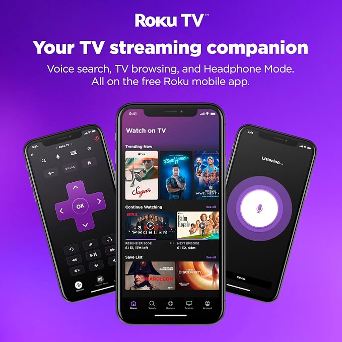 Hisense 43-Inch Class A4 Series FHD 1080p Smart Roku TV with Alexa Compatibility (43A4NR) - Dolby Audio, Slim Bezel Design, Google Assistant