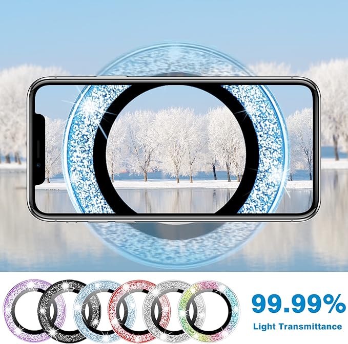 for iPhone 15 & iPhone 15 Plus Camera Lens Protector, Bling Glitter Diamond