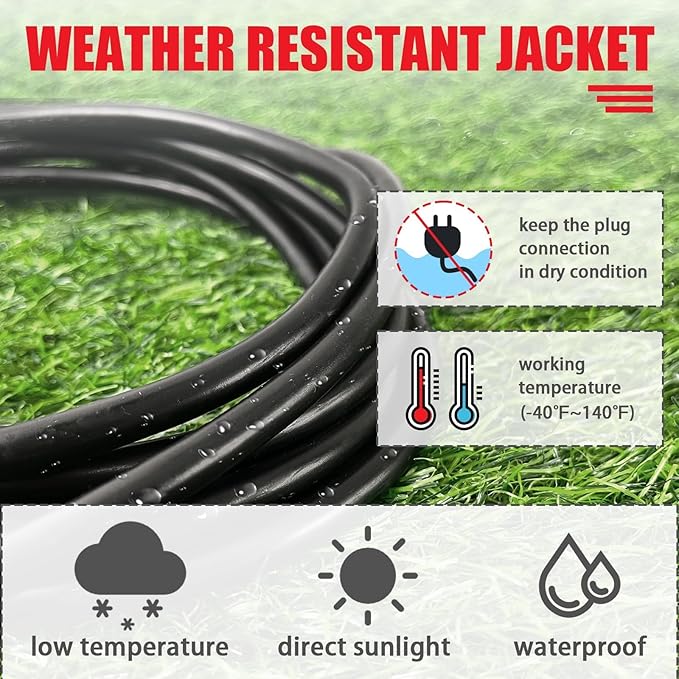 EP 100 Ft Outdoor Extension Cord - 16/3 SJTW Black Electrical Cable with 3 Prong Grounded Plug