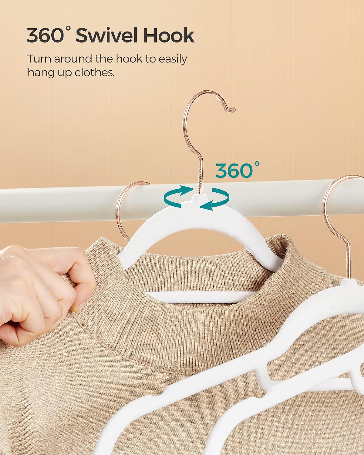SONGMICS Velvet Hangers, Set of 50, Non-Slip, Space-Saving