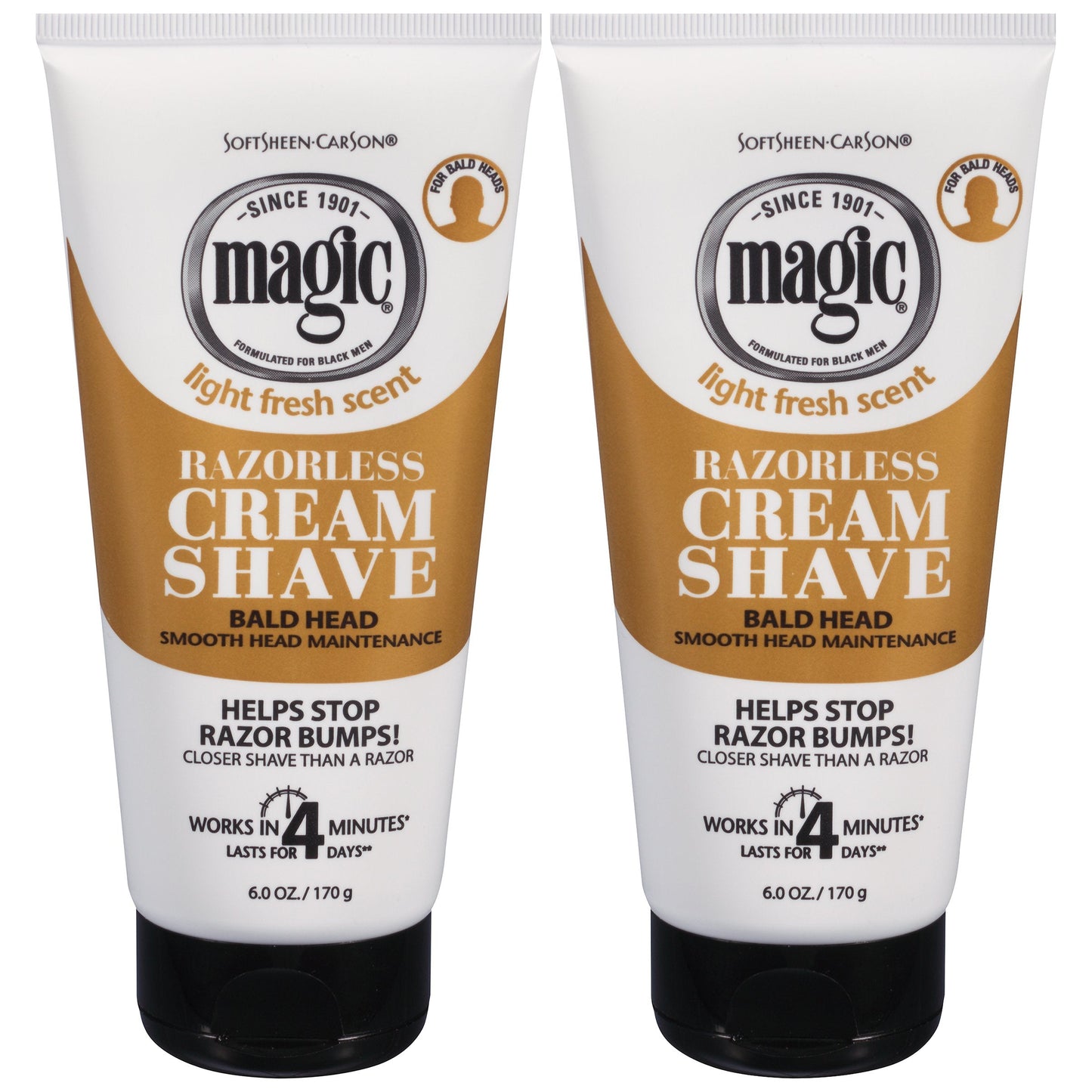 SoftSheen-Carson Magic Razorless Shaving Cream for Men, Hair Removal Cream, for Bald Head Maintenance, No Razor Needed, Depilato