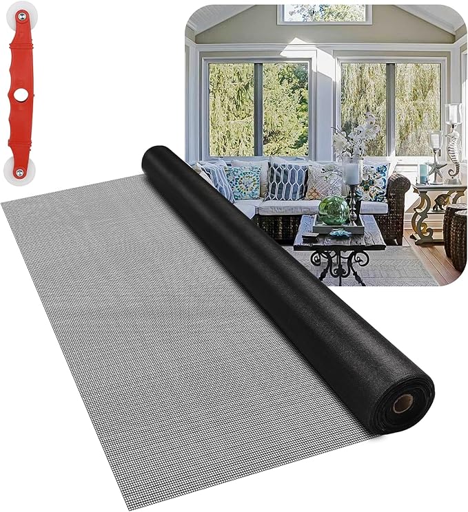 Fiberglass Window Screen Mesh Roll - 36"x100', Easy-to-Cut Screen Door Mesh for Windows, Pool, Porch Durable Mesh Replacement Option