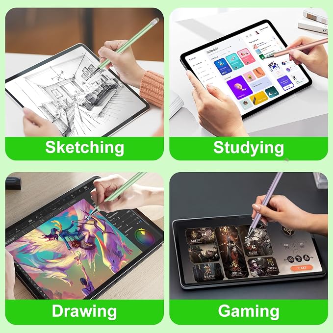 Stylus Pen for Touchscreen ipad.2-in-1 Tip for Nintendo Switch | Disc & Fiber