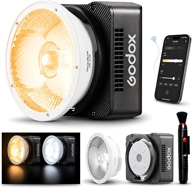 Godox ML40Bi Bi-Color LED Video Light, Portable COB Photography Light
