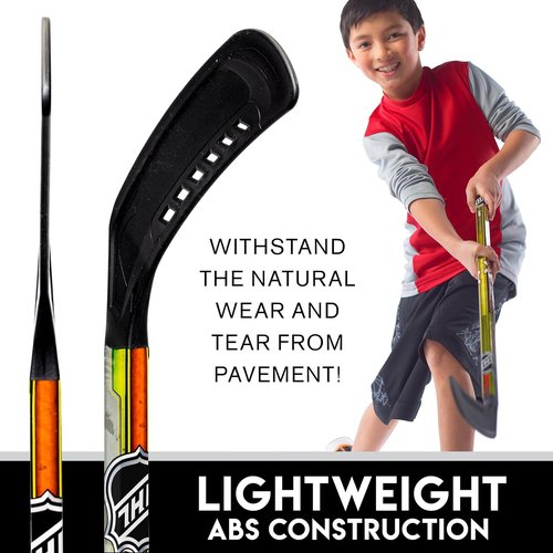Franklin Sports NHL Kids Street Hockey Stick Set - (2) Youth Sticks & (1) Roller Hockey Ball | Ideal Starter Set