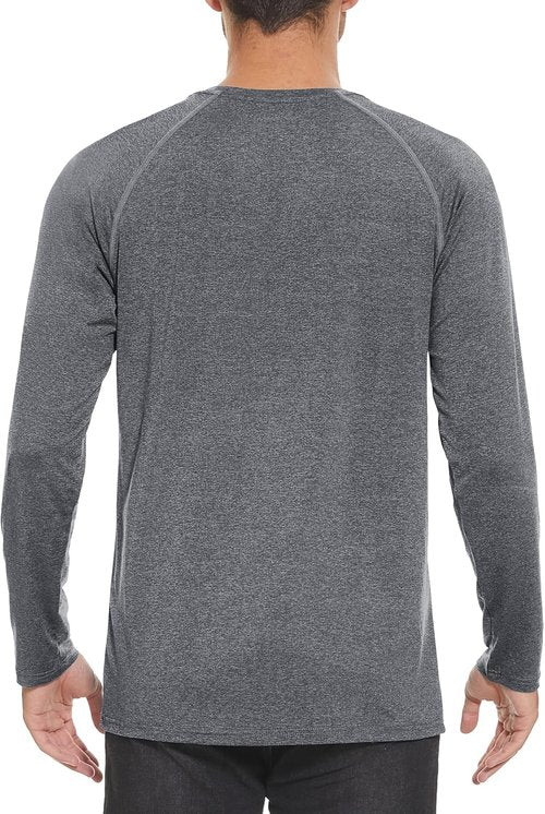 MAGCOMSEN Men's Quick-Dry Long Sleeve Shirt - UPF 50+ Sun Protection Athletic Fishing Tee